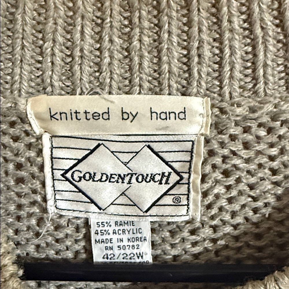 Vintage Goldentouch Women's Cream Crew Neck Sweater - Picture 2 of 5